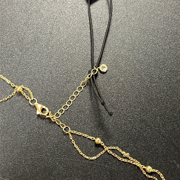 Brand new Rachel Zoe Sterling Silver Gold Tone Double Chain Locket Necklace - Picture 10 of 13